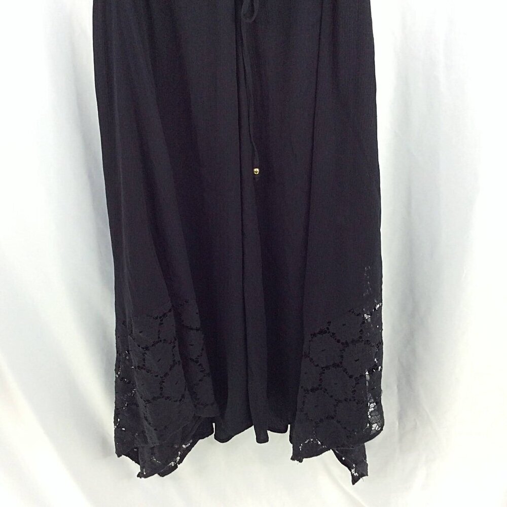 ellos Women's Plus Size Handkerchief Hem Dress 1X 22/24 Black Tank Smocked - Picture 8 of 11